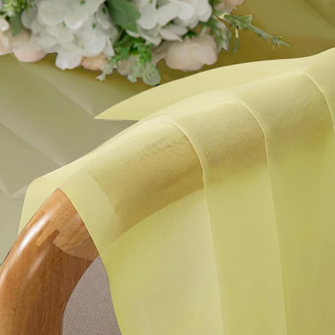 Goose Yellow Sheer Curtains 72 Inches Long 2 Panels, Rod Pocket Light Filtering - Image 9