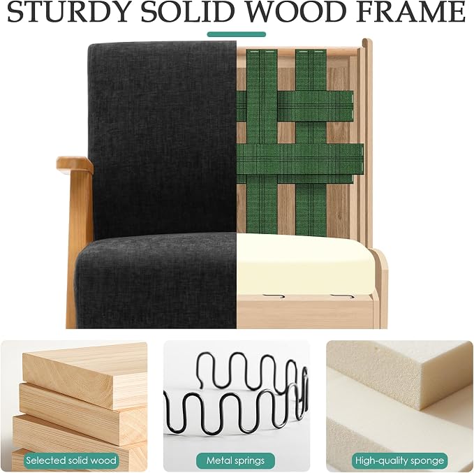 2 Pcs Home Accent Chair Mid Century Modern Accent Chair - Image 4