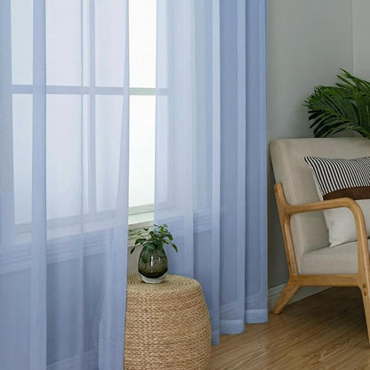 Sheer Curtains 72 Inches Long 2 Panels Set, Modern Light Filtering Sheer - Image 8