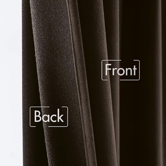 MIULEE Velvet Curtains 52x96 inches Chocolate Brown Blackout Curtains | Luxury - Image 6