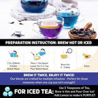 BREWIX, Butterfly Pea Flower Herbal Tea Loose Leaf (40+ Cups,1.41oz/40g) | Caffeine Free | Premium Dried Butterfly Pea Flowers For Blue & Purple Drinks, Food Coloring
