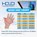 HANDLANDY Insulated Work Gloves Waterproof for Men Women, 3M Thinsulate Ski Gloves Winter Cold Weather Work Gloves Touchscreen (Large, Black)