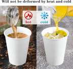 𝟐𝟏𝟎 𝐂𝐨𝐮𝐧𝐭 𝟏𝟐 𝐨𝐳 Disposable White Paper Coffee Cups, To Go Hot Cups for Coffee, Chocolate, Juice, Hot or Cold Beverage Drinking Cup Suitable for Party, Office, Travel, and Events