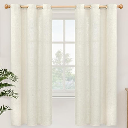 YoungsTex Natural Linen Curtains 72 Inch Length 2 Panels by YoungsTex