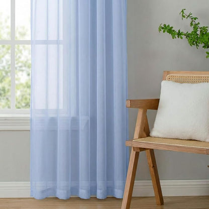 Sheer Curtains 72 Inches Long 2 Panels Set, Modern Light Filtering Sheer - Image 6