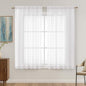 White Sheer Curtains 63 Inches Long 2 Panels Set, Light Filtering Sheer Curtains by OVZME