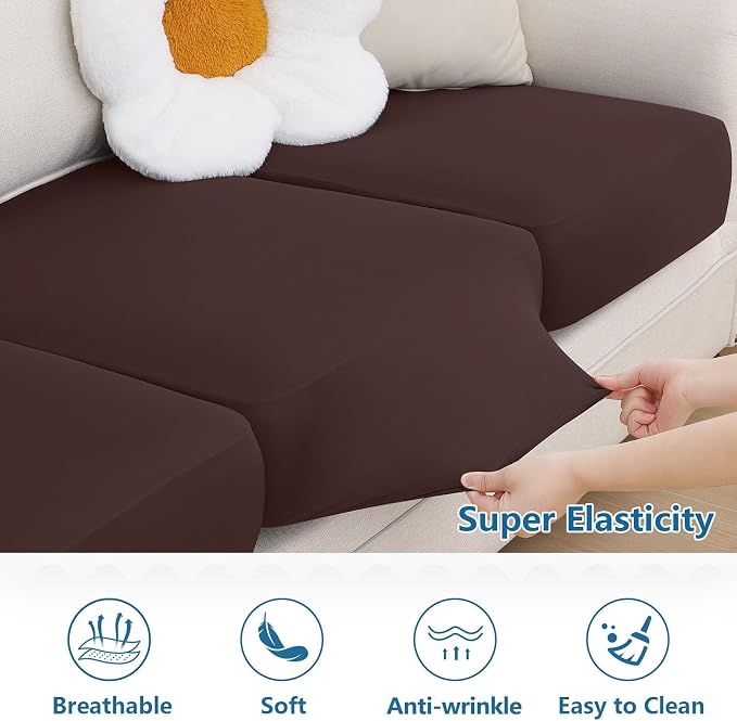 Milk Silk Couch Cushion Covers, Sofa Covers Washable - Image 5