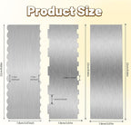 3 Pieces 8.7 Inche Stainless Steel Cake Scraper，Double Sided Patterned Edge Stripe Edge Smoother Scraper Cake Decorating，Cake Decorating Comb Cake Scraper (3, 3)