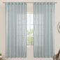 Linen Blended Curtains for Bedroom, 52 x 72 Inch, Light Filtering Drapes by LAMIT
