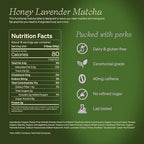 Clevr Blends Organic Honey Lavender Matcha SuperLatte, Instant Ceremonial Grade, Superfood Powder Blend, Oat Milk, Lion Mane, Reishi Mushroom, Coconut Cream, Ashwagandha, Serve Hot or Iced (14 Lattes)