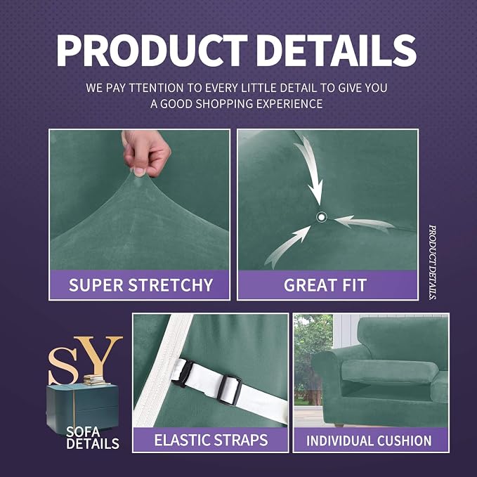 ZNSAYOTX Luxury Velvet Chair Slipcovers - Image 4