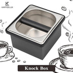 Espresso Knock Box, Stainless Steel Coffee Bag Container, With Steel Bracket And Noise Reducing Rubber Ring (S)