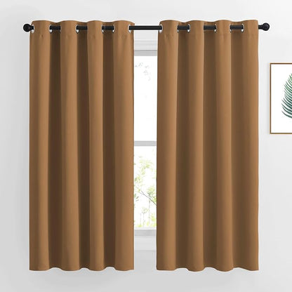 NICETOWN Gold Brown Curtains for Living Room, Grommet 50% Blackout Thermal by NICETOWN