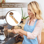 58mm Espresso Coffee Machine Cleaning Brush Wood Grain Color Espresso Machine Electric Cleaning Brush 360°Totally Enclosed for E61, Flair 58, ECM, Rocket, Sanremo, Synesso, Slayer, VBM