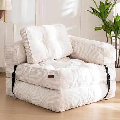 MAXYOYO Folding Sofa Bed, L-Shaped Convertible Sofa Foldable Sleeper Couch by MAXYOYO