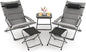 Giantex 5-Piece Patio Bistro Set, Folding Lounge Chairs by Giantex