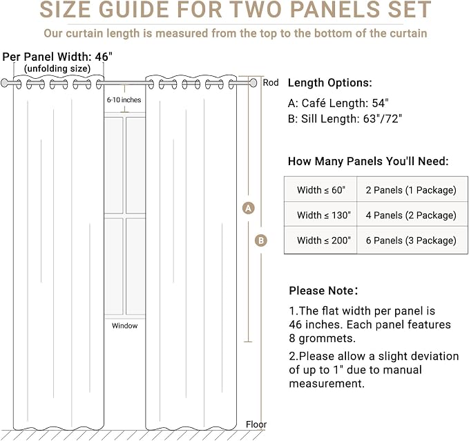 100% Blackout Linen Textured Curtains 72 Inch Long, Oatmeal | 100% Blackout - Image 8