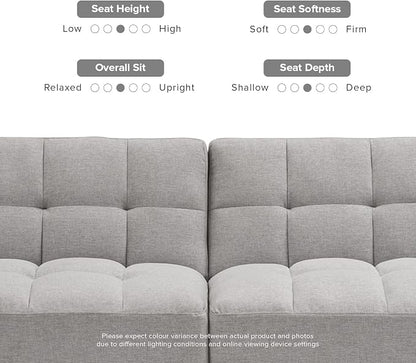 mopio Aaron 76.8" Couch, Small Futon Sofa Bed, Mid Century Modern Futon Couch - Image 6