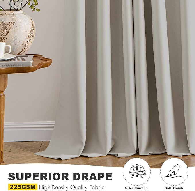 MIULEE Blackout Curtains for Bedroom 2 Panels 40 x 63 Inch Long Natural | - Image 5