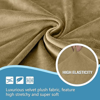HDCAXKJ Corner Sectional Couch Covers Velvet Stretch L Shape Sofa Cover Soft - Image 3