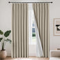 Joydeco Pleated Curtains for Living Room Bedroom, Linen Drapes 90 inch Length 2 by JOYDECO