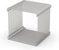 Square Geometry Retro Side Table Prime-Stainless Steel Linear Metal End Table by Unknown