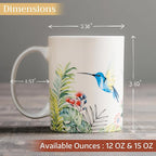 Maison d' Hermine Coffee Mug with Handles Fine Bone China Mugs Pack of Two Tea Cups for Hot Beverages Cappuccino Latte Home Restaurant Office Perfect for Gift (Tropiques, 15 Ounce)