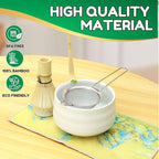 Matcha Whisk Set with Matcha Bowl, Matcha Bamboo Whisk, Scoop, Sifter, Matcha Whisk Holder Unique Gifts for Women Men Girl Friend Home Kitchen Decor Gifts for Christmas, Birthday, matcha kit