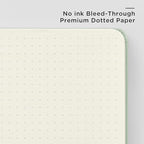 &And Per Se Dotted Journal Notebook, A5 Hardcover Leather Bullet Dotted Journal, 160 Pages 100 gsm Thick Dotted Paper，3 Sheets of Stickers Included - 5.7'' x 8'' (Pastel green)