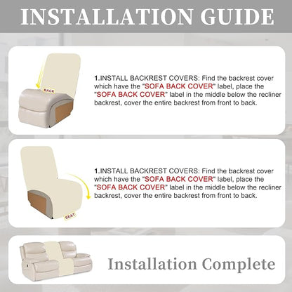 100% Waterproof Sectional Recliner Couch Covers - Image 7