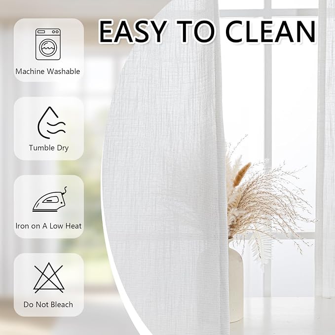 MYSKY HOME Natural Curtains 30 Inch Long - Image 8