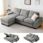 99" Convertible Sleeper Sofa Bed, L Shaped by ASHOMELI
