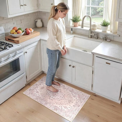 RELEANY Washable Area Rug, Small 2'x3', Water Repellent, Pet Friendly, Vintage - Image 2