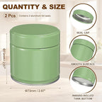 uxcell 2Pcs Round Tea Canisters, 3" x 3" Airtight Metal Tea Containers for Loose Tea, Coffee Beans, Spices - Durable, Compact, and Stylish Storage Tea Tin (Silver Green)