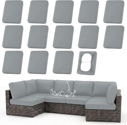 Waterproof Outdoor Cushion Covers, Stretch Patio Slipcovers | UV Resistant by hyha