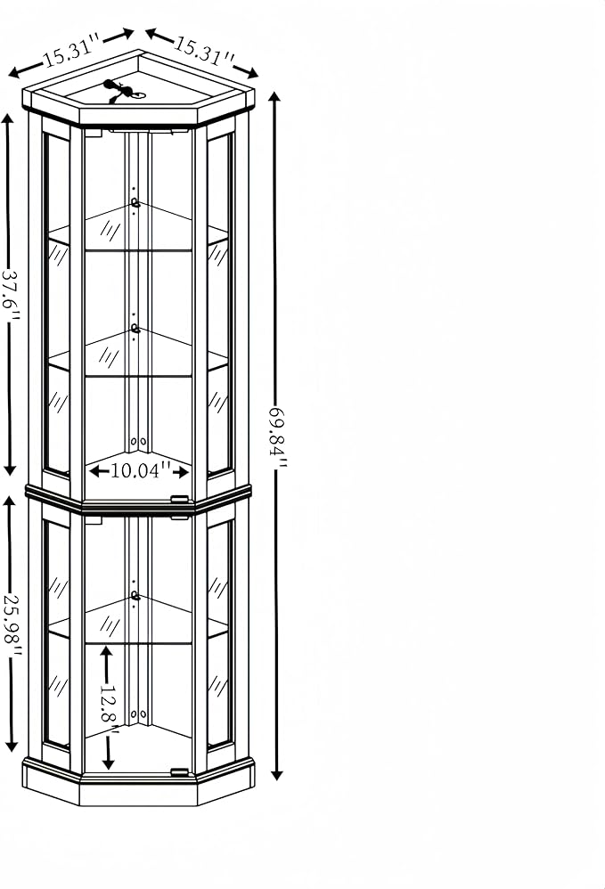 Glass Corner Display Cabinet - Image 2