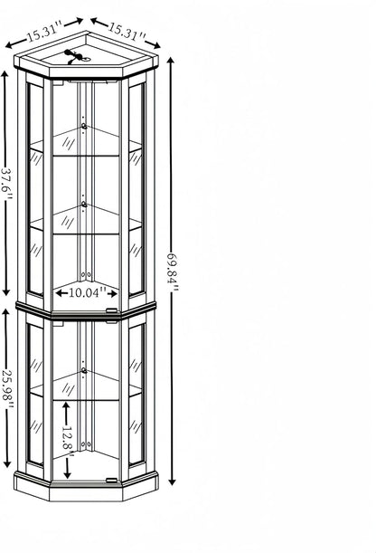 Glass Corner Display Cabinet - Image 2