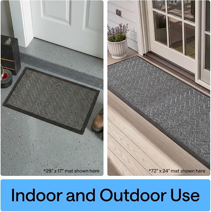 GORILLA GRIP 100% Waterproof All-Season WeatherMAX Doormat, Durable Natural - Image 10