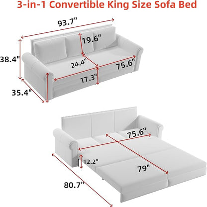 93.7" King Size Sofa Sleeper - Image 2
