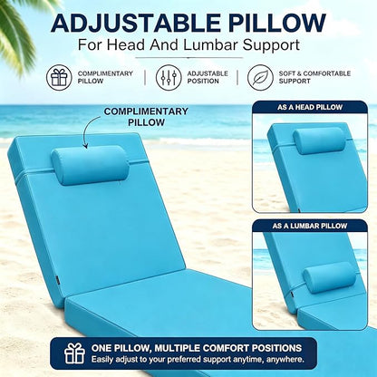 Chaise Lounge Cushion for Outdoor Furniture, Waterproof, Fade-Resistant and - Image 3