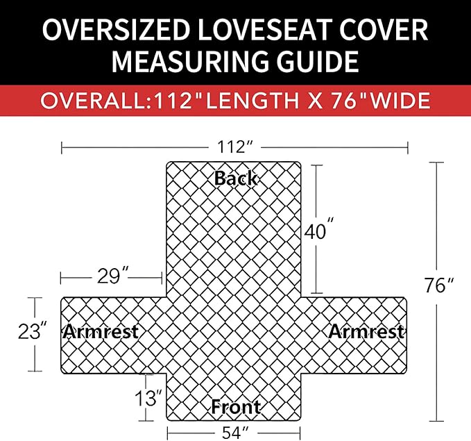 Easy-Going Reversible Couch Cover, 2 Cushion Sofa, Christmas Red/Ivory | - Image 6