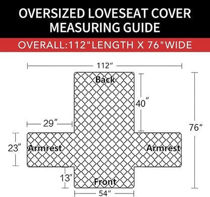 Easy-Going Reversible Couch Cover, 2 Cushion Sofa, Light Gray/Ivory | Oversized - Image 6