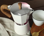 AGOGO Milano Moka pot, Stovetop Espresso maker, Greca Coffee Maker, Stovetop coffee maker and espresso maker percolator With Paper Filter 6 Cup Cream