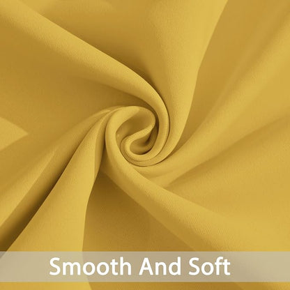 Yakamok Mustard Yellow Room Darkening Curtains 84 inch Sliding Door Drapes | 1 - Image 5