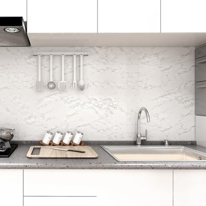 practicalWs Marble Contact Paper Peel and Stick, 15.7inch×118.1inch White Gray - Image 4