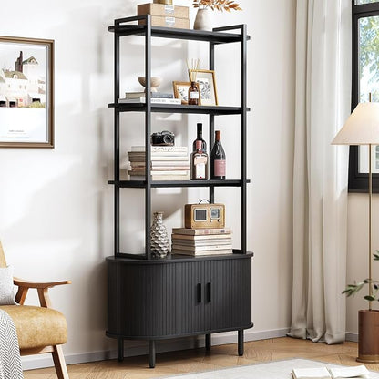 ONBRILL 71" Tall Bookshelf, 4-Tier Book Shelf by ONBRILL