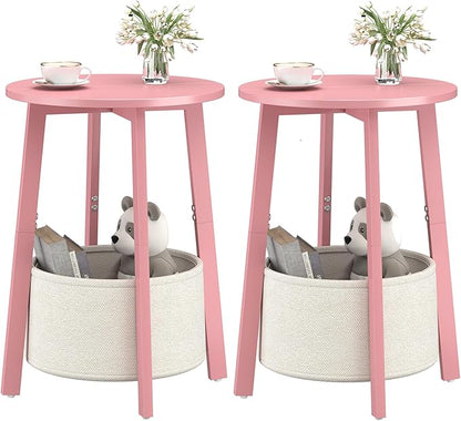 sthmec Small Round Side End Table Set of 2 by Unknown