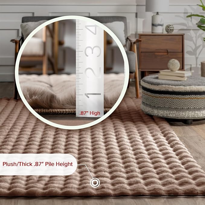 nuLOOM Jeni Taupe Checkered Washable Runner Rug - Image 2