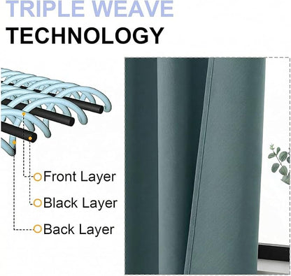 Simplebrand Ava Dark Green Blackout Curtains - Image 5