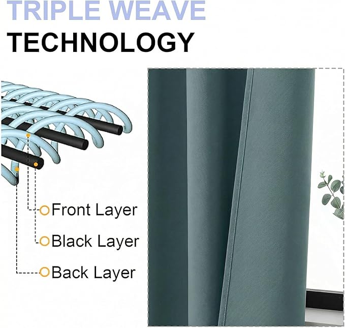 Simplebrand Ava Dark Green Short Blackout Curtains - Image 5